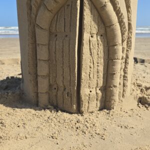Large front entrance doors on a Big Sandcastle